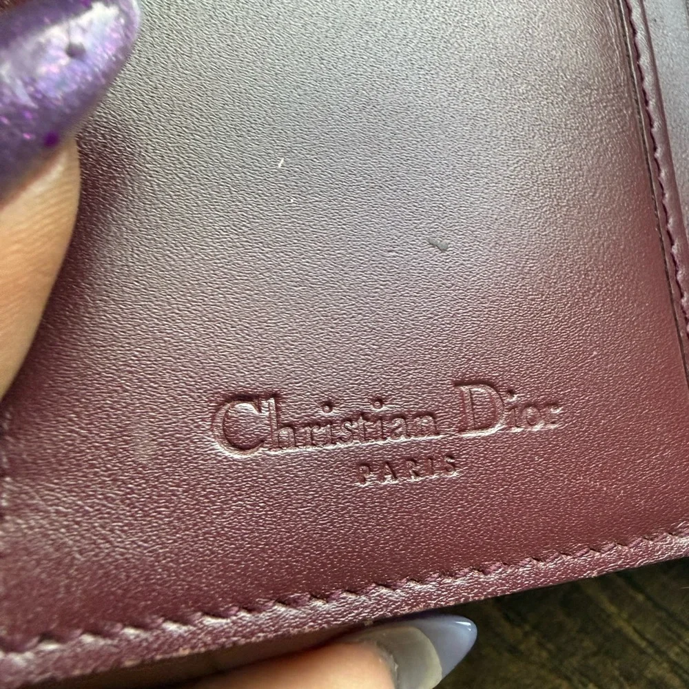 Authentic Vintage 2002 Christian Dior Trotter Canvas Saddle Wallet in Burgundy